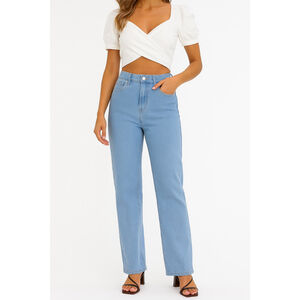 Women’s Ettelo High Waisted Straight Leg Jeans – Blue – Size 2 – NWOT